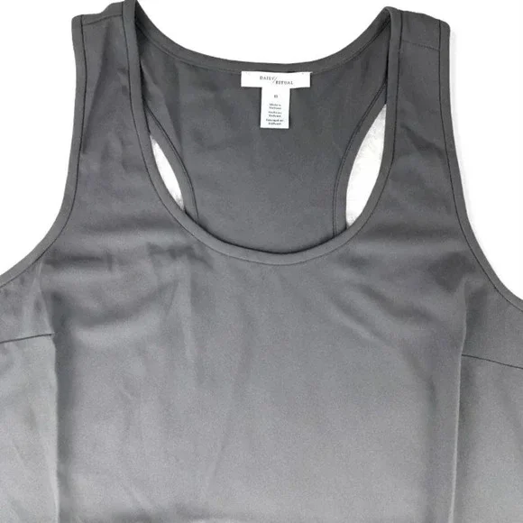 Daily Ritual Sleeveless Gray Tank Top Scoop Neck Size 10 Women's Blouses - Picture 3 of 7